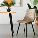 BERLIN Brown Leather Dining Chair – Modern Style with Sleek Metal Legs