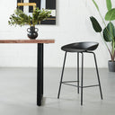 Tabouret de bar MARIO en plastique - Hauteur 65 cm - Noir - Durable et moderne