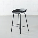 MARIO Plastic Counter Stool - 65cm Height - Black - Durable & Modern
