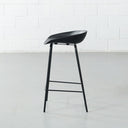 MARIO Plastic Counter Stool - 65cm Height - Black - Durable & Modern