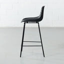 DANIELLA Plastic Counter Stool - 65cm Height - Sleek Black Finish - Modern & Durable