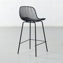 DANIELLA Plastic Counter Stool - 65cm Height - Sleek Black Finish - Modern & Durable