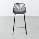 DANIELLA Plastic Counter Stool - 65cm Height - Sleek Black Finish - Modern & Durable