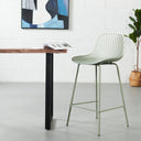 Tabouret de bar en plastique DANIELLA 65 cm - Élégant siège de cuisine/bar vert