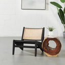 CANBERRA Black Wood Lounge Chair – Modern Comfort with Sleek Design