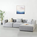 Canapé d'angle sectionnel MASON – Unité d'assise sectionnelle en tissu gris