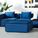 MASON Velvet Blue Ottoman – Luxurious and Versatile Accent Piece