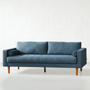 Canapé 3 places en tissu FONDA - Bleu foncé - Canapé moderne pour salon