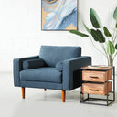 Canapé en tissu FONDA (1 place, bleu foncé) – Fauteuil confortable et élégant