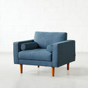 FONDA Fabric Sofa (1-Seater, Dark Blue) – Comfortable & Stylish Armchair
