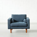 FONDA Fabric Sofa (1-Seater, Dark Blue) – Comfortable & Stylish Armchair