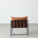 Fauteuil d'appoint moderne en cuir marron KYOTO – Sièges de salon contemporains