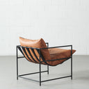Fauteuil d'appoint moderne en cuir marron KYOTO – Sièges de salon contemporains