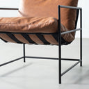 Fauteuil d'appoint moderne en cuir marron KYOTO – Sièges de salon contemporains