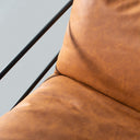 Fauteuil d'appoint moderne en cuir marron KYOTO – Sièges de salon contemporains