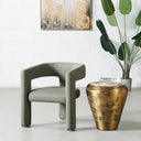 MEZE Fabric Accent Chair – Green Upholstered Armchair for Living Room