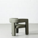 Fauteuil d'appoint en tissu MEZE – Fauteuil rembourré vert pour salon