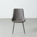 GLORIA – Chaise de salle à manger en cuir gris