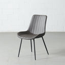 GLORIA – Chaise de salle à manger en cuir gris