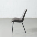 GLORIA – Chaise de salle à manger en cuir gris