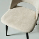Chaise de salle à manger en tissu WALTER - Revêtement beige, élégante et confortable