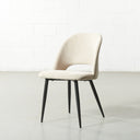 Chaise de salle à manger en tissu WALTER - Revêtement beige, élégante et confortable