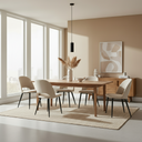 Chaise de salle à manger en tissu WALTER - Revêtement beige, élégante et confortable