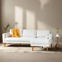 Canapé sectionnel en tissu crème FONDA – Fauteuil de salon orienté à gauche au confort moelleux