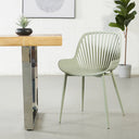Chaise de salle à manger en plastique DANIELLA - Chaise de salle à manger verte élégante et durable