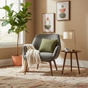 Gretchen Occasional Chair (Slate Grey with Walnut Legs)