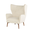 Klara Single Seat Sofa (Sand with Walnut Legs)