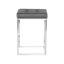 Chi Counter Stool (Grey with Silver Frame)