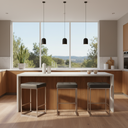 Tabouret de bar Chi (gris avec cadre argenté)