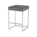 Chi Counter Stool (Grey with Silver Frame)