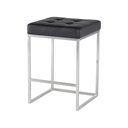 Chi Counter Stool (Black with Silver Frame)