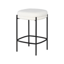 Inna Counter Stool (Buttermilk Boucle Fabric & Black Legs)