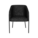 Estella Dining Chair (Salt & Pepper Fabric & Black Frame)