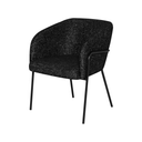 Estella Dining Chair (Salt & Pepper Fabric & Black Frame)