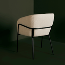 Estella Dining Chair (Buttermilk Boucle Fabric & Black Frame)