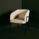 Estella Dining Chair (Buttermilk Boucle Fabric & Black Frame)