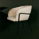 Estella Dining Chair (Buttermilk Boucle Fabric & Black Frame)