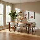 Estella Dining Chair (Buttermilk Boucle Fabric & Black Frame)