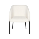 Estella Dining Chair (Buttermilk Boucle Fabric & Black Frame)