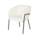 Estella Dining Chair (Buttermilk Boucle Fabric & Black Frame)
