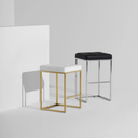 Chi Counter Stool (White with Gold Frame)
