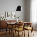 Dome Pendant Light (Small - Black with White Fixture)