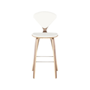 Satine Bar Stool (White Leather with Walnut Frame)