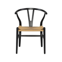 Alban Dining Chair (Black with Beige Seat)