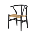 Alban Dining Chair (Black with Beige Seat)