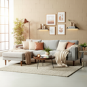 FONDA – Grey Fabric Sectional Sofa – Right